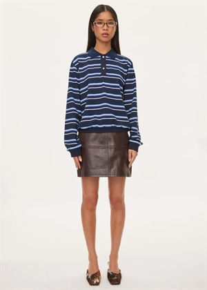 Martina polo bluse Blue Multi Oval Square 